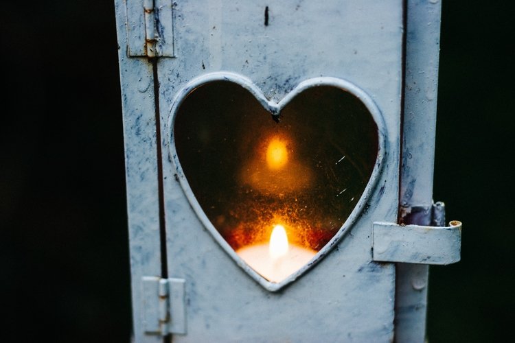 lantern with a heart window